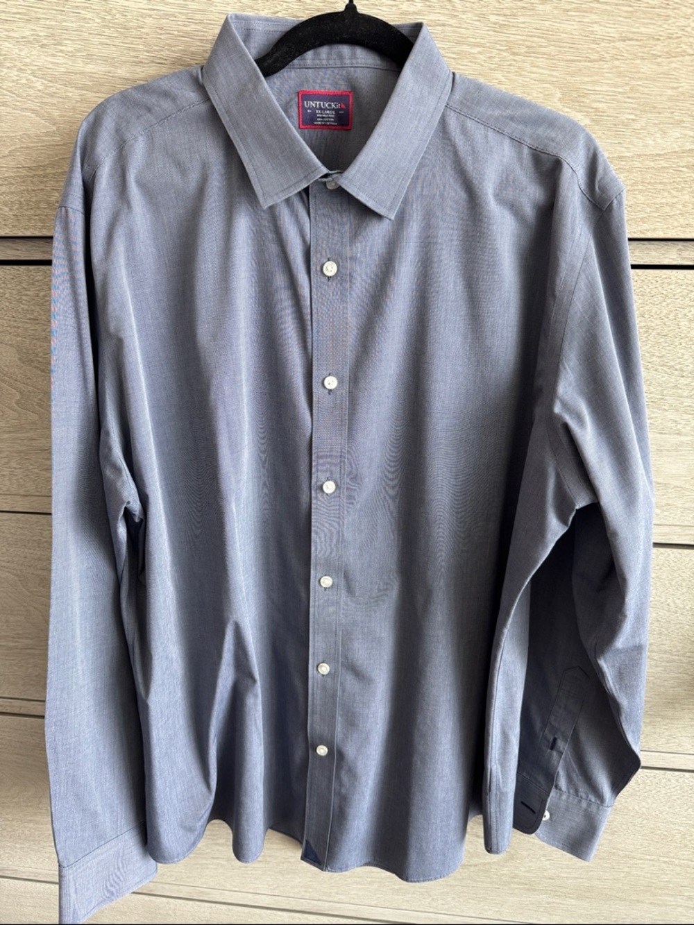 UNTUCKit Men's Blue Gray Long-Sleeve Dress Shirt